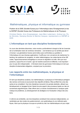 Postion de la SSIE et la SSPMP
