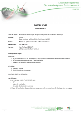 sujet de stage