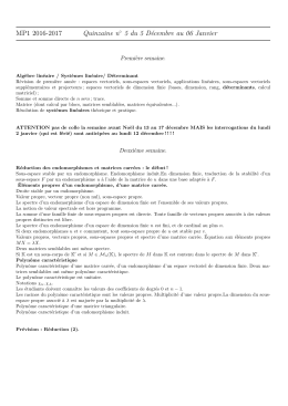 programme de colle de Maths