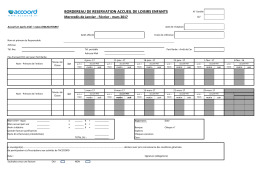 bordereau de réservation | accueil de loisirs | janvier à