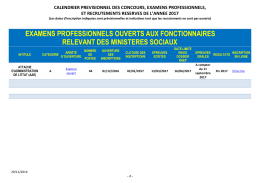 examens professionnels ouverts aux fonctionnaires relevant des