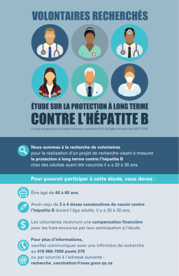 contre l`h&eacute;patite b - Centre de recherche du CHU de Qu&eacute;bec