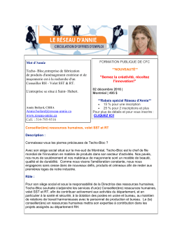 Conseiller RH Volet SST RT Techo-Bloc St- Hubert - reseau