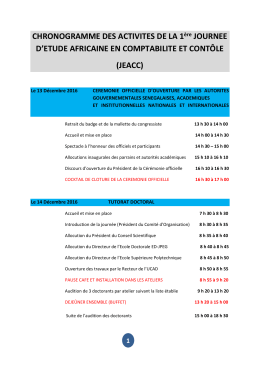 chronogramme des activités