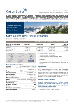 5,25% p.a. CHF Barrier Reverse Convertible Nestlé, Roche, Novartis