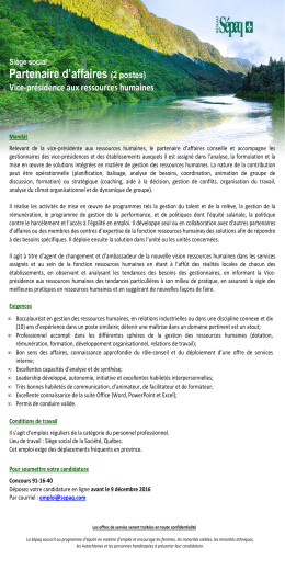 91-16-40 - Partenaire d`affaires ressources humaines