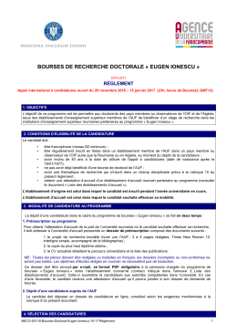 Règlement des bourses de doctorat