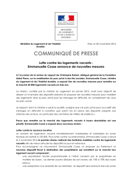 Lutte contre les logements vacants - Ministère du Logement et de l