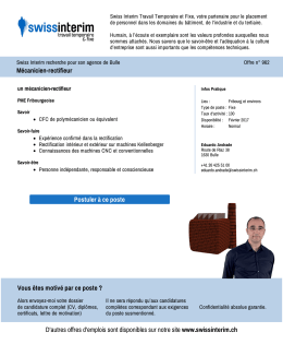 M&eacute;canicien-rectifieur - PDF de l`Annonce du 05.12