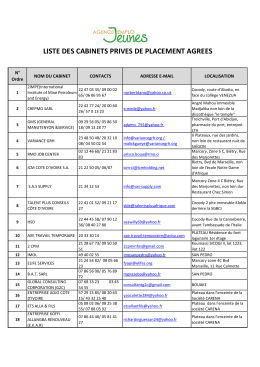liste des cabinets prives de placement agrees
