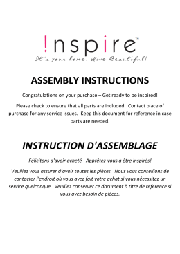 ASSEMBLY INSTRUCTIONS INSTRUCTION D`ASSEMBLAGE