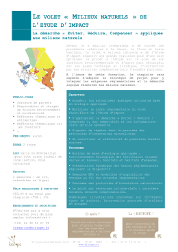 le volet « milieux naturels » de l`etude d`impact