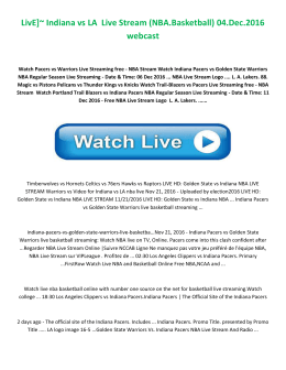LivE]~ Indiana vs LA Live Stream (NBA.Basketball
