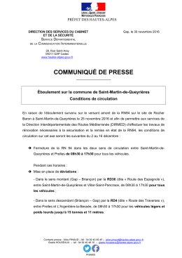 COMMUNIQUÉ DE PRESSE - Internet Services de l`Etat en Hautes