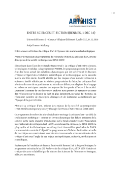 Entre sciences et fiction (Rennes, 1 Dec 16)