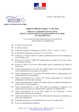 arrete prefectoral n&deg; 265 /2016