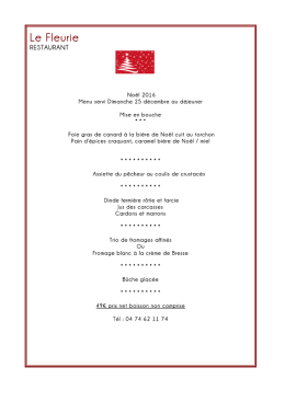 T&eacute;lecharger menu No&euml;l - le fleurie Restaurant