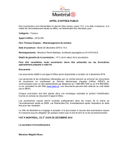 APPEL D`OFFRES PUBLIC