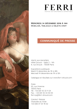 COMMUNIQUÉ DE PRESSE