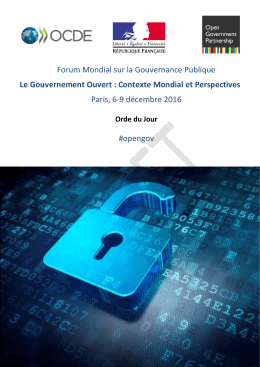 Forum Mondial sur la Gouvernance Publique Le Gouvernement Ouvert