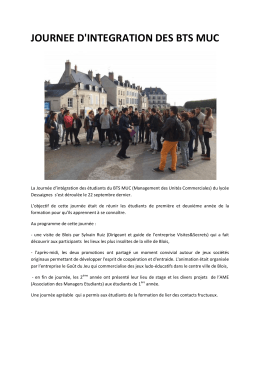 JOURNEE D`INTEGRATION DES BTS MUC