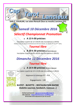 Samedi 10 Décembre 2016 Sélectif Championnat