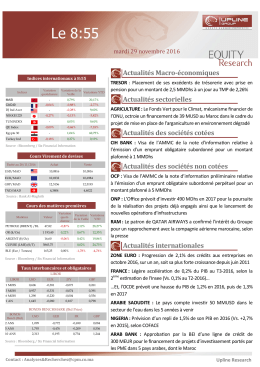 08h55 - Bourse de Casablanca