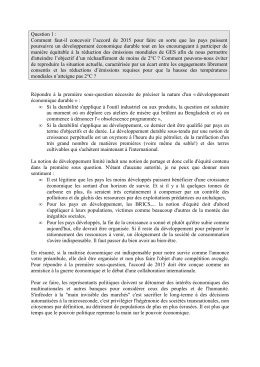 Réponse à la consultation sur le changement climatique