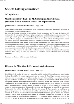 question adressée au Ministre des finances