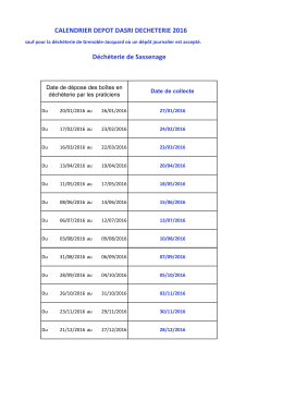 Calendrier DASRI praticien 2016 V2