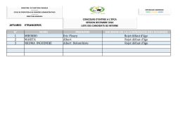 AFFAIRES ETRANGERES N° NOMS PRENOMS DECISION DE LA