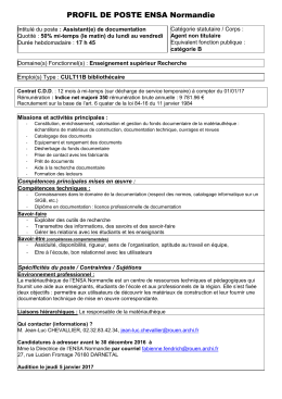 Fiche de poste Assistant(e) de documentation