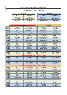 FCA 1 BETHUNE FCA 2 VERMELLES LOSC Fem. V.A.F.C. LIEVIN