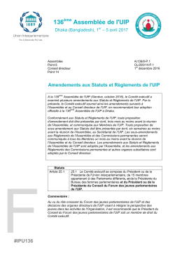 136 Assembl&eacute;e de l`UIP