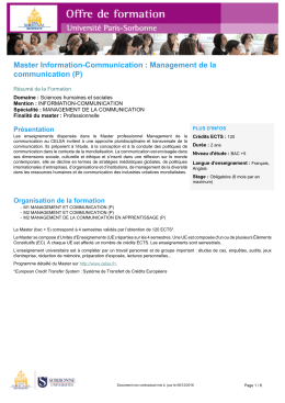 Management de la communication - Université Paris