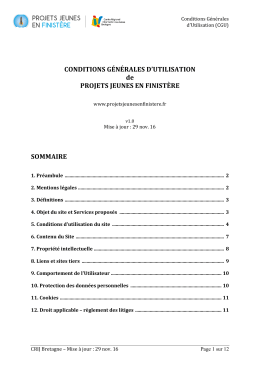 Cgu - Projets Jeunes en Finist&egrave;re