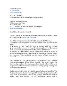 Complaint to the State Department Inspector General