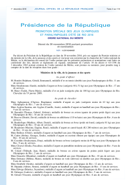 N&deg; 279 du 1⁠er d&eacute;cembre 2016