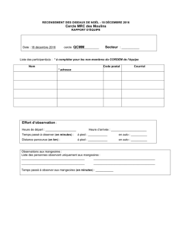 Rapport d`&eacute;quipe 2016