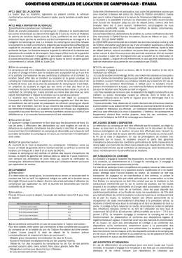 Conditions G&eacute;n&eacute;rales
