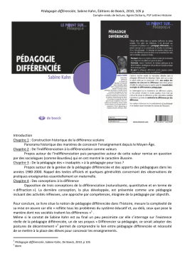 P&eacute;dagogie diff&eacute;renci&eacute;e, Sabine Kahn, &Eacute;ditions de Boeck, 2010, 105