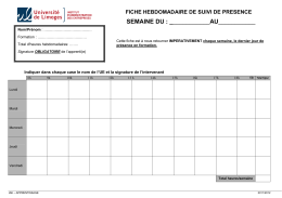 Fiche de suivi de présence Apprentissage