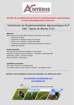 technicien en experimentation agronomique h/f