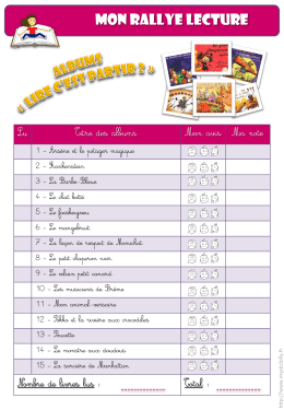 Rallye-lecture &ndash; Lire c`est partir n&deg;2 &ndash; Fiche de synth&egrave;se &eacute;l&egrave;ve