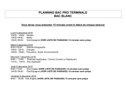 planning - Ecole Ecofih