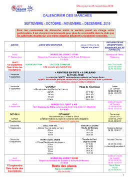 CALENDRIER DES MARCHES DE JUILLET 2007 &agrave; DECEMBRE