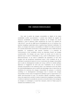 pnr : energies renouvelables - Centre de D&eacute;veloppement des