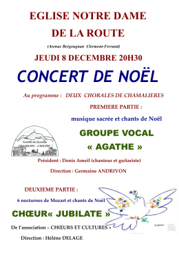 CONCERT DE NOËL - Mille Club Galaxie Fontgiève Clermont