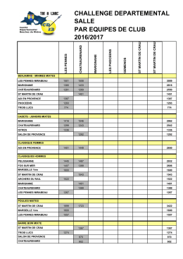 CHALLENGE DEPARTEMENTAL SALLE PAR EQUIPES DE CLUB