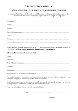 &Eacute;LECTIONS L&Eacute;GISLATIVES 2017